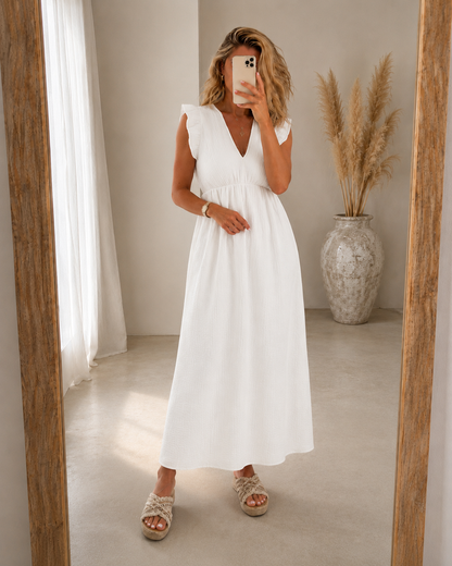 Abigail — Maxikleid mit Rüschenschulter