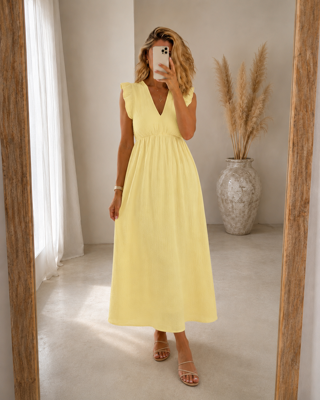Abigail — Maxikleid mit Rüschenschulter