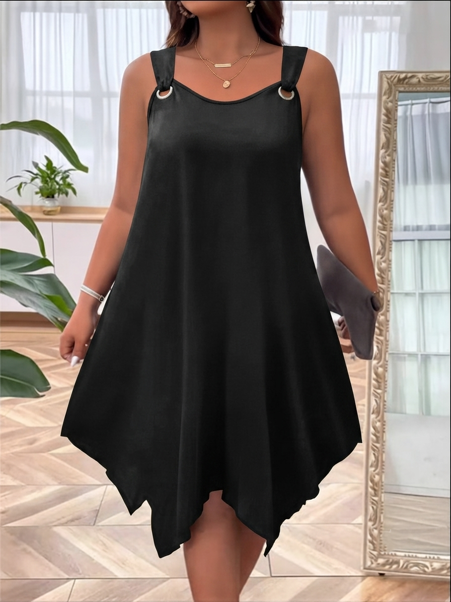 Verlynne — Ärmelloses Kleid mit asymmetrischem Saum