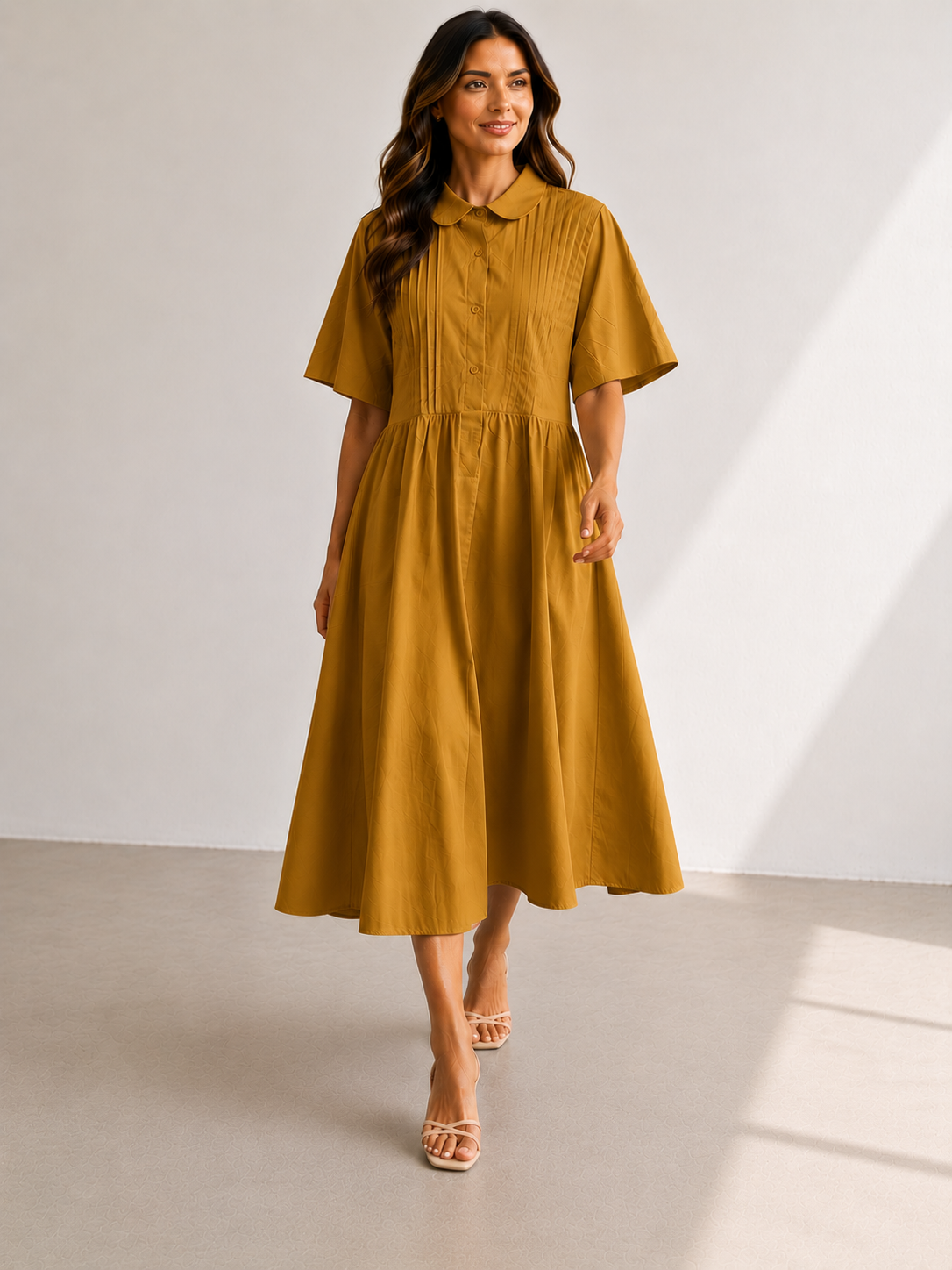 Lysandra — Fluides Baumwollhemdkleid