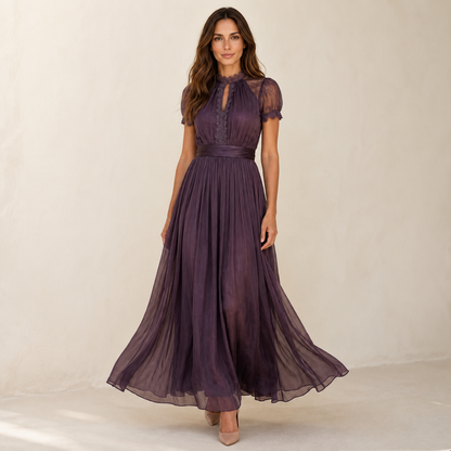 Incanto — Vintage Spitze Chiffon Maxi Kleid