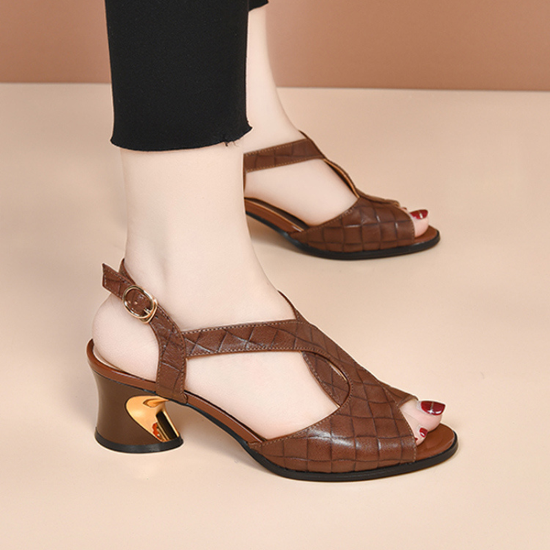 Chantille — Leder-Sandalen mit rundem Zeh