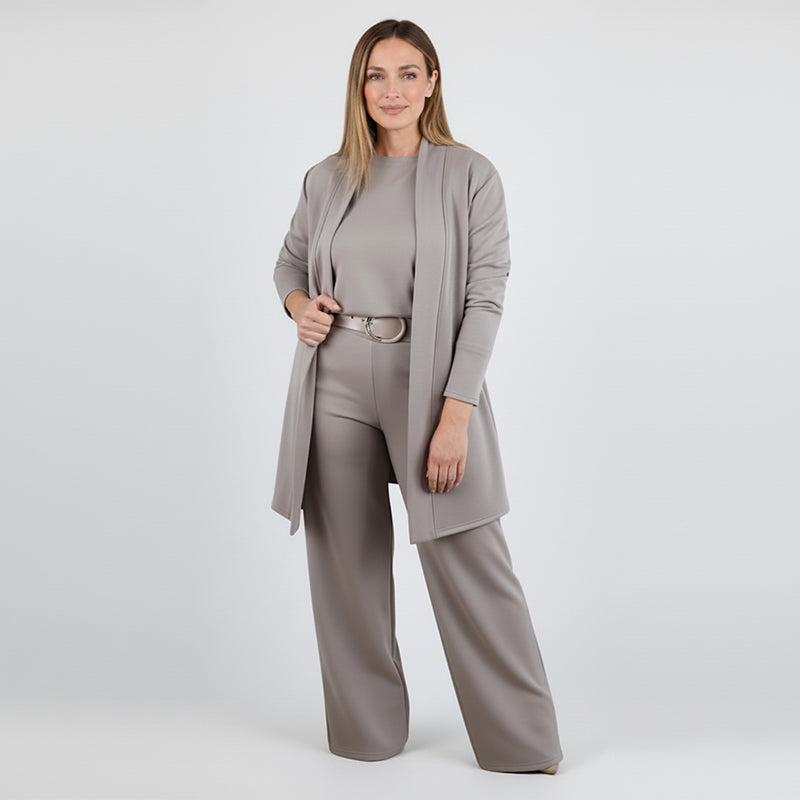 Teressa — Langer Cardigan 3-Teiliges Set