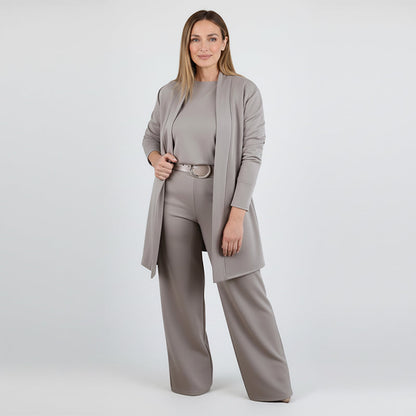 Teressa — Langer Cardigan 3-Teiliges Set