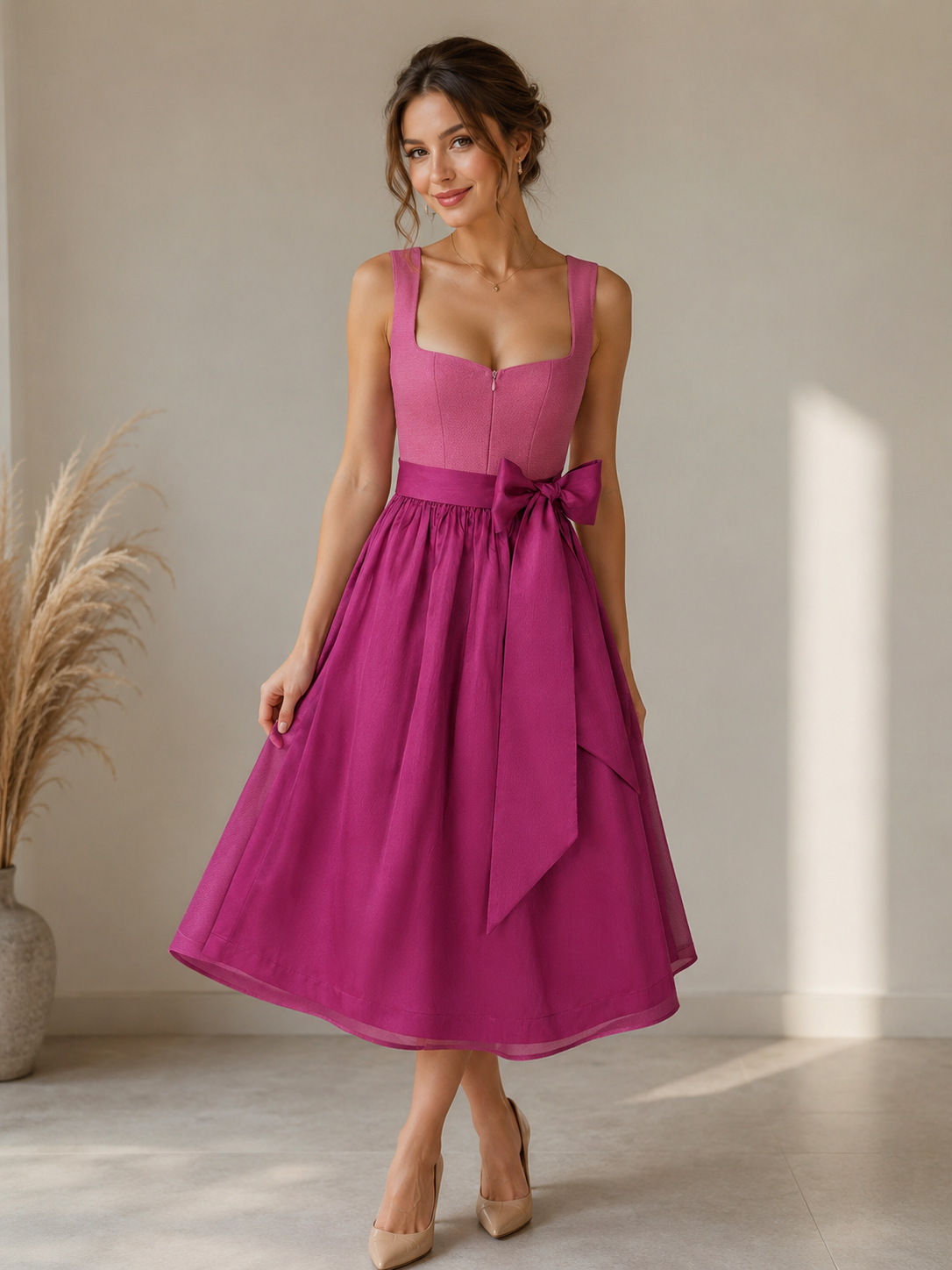 Camille — Berry Dirndl in Mini Länge