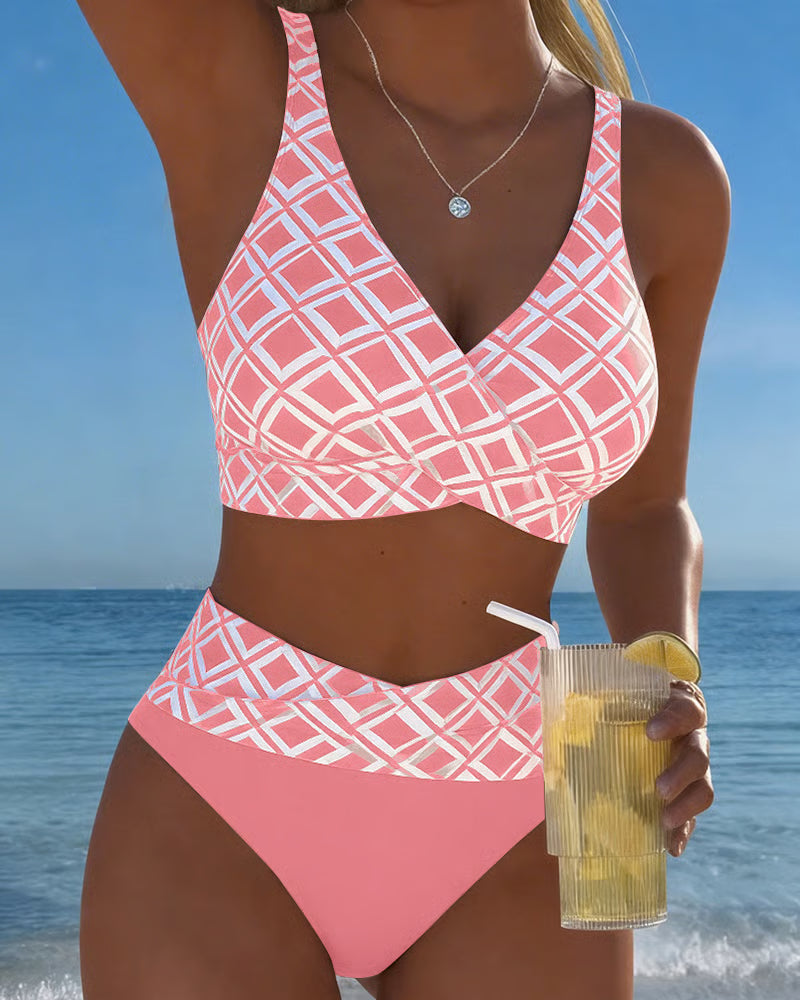 Diavèra — Bikini-Set mit BH-Ausschnitt und Diamantmuster