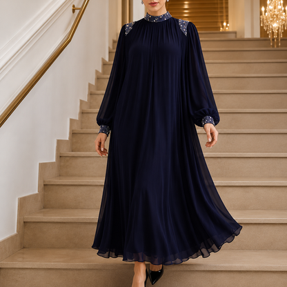 Marilore — Maxikleid mit Plissierung und Strass