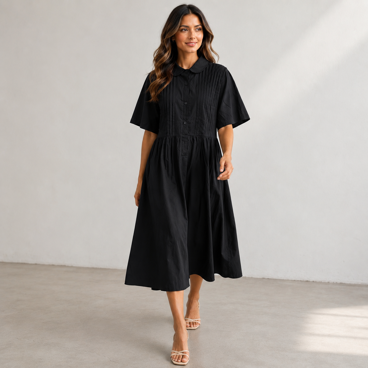 Lysandra — Fluides Baumwollhemdkleid