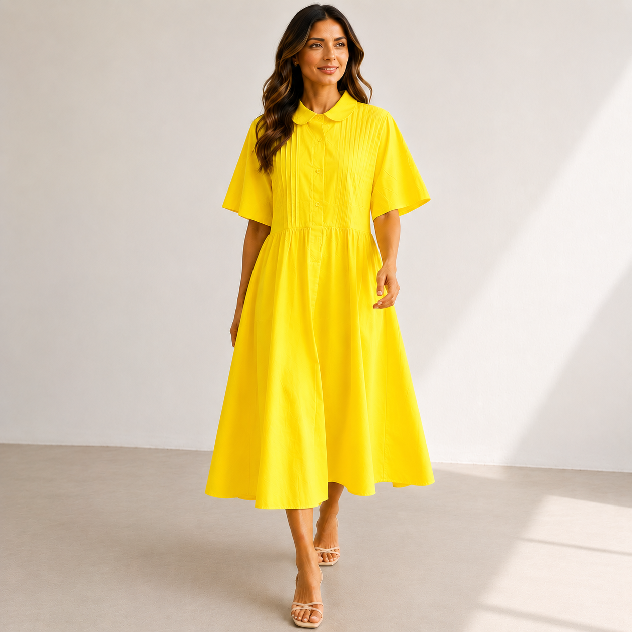 Lysandra — Fluides Baumwollhemdkleid
