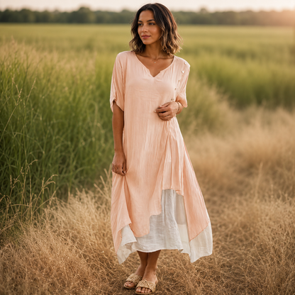 Aveline — V-Ausschnitt Maxikleid