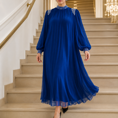 Marilore — Maxikleid mit Plissierung und Strass