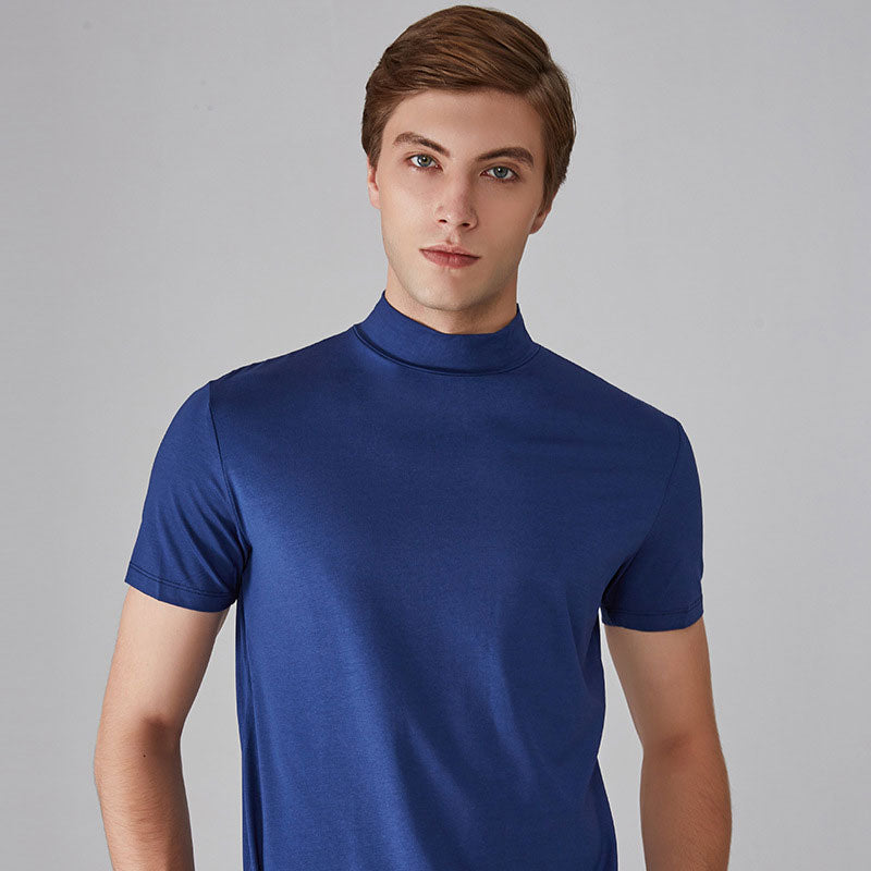 Vorenzo — Slim Fit Herren T-Shirt mit Stehkragen