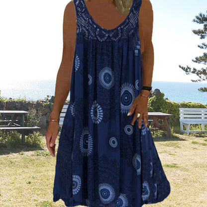 Isolde — Bedrucktes Ärmelloses Sommerkleid