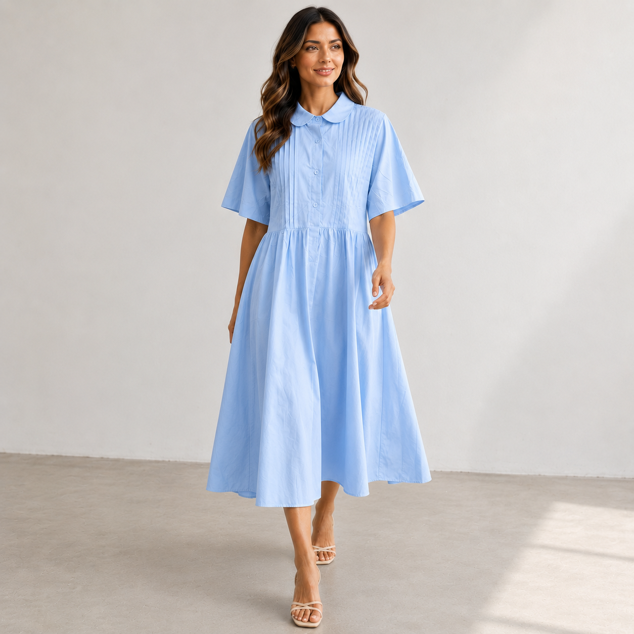 Lysandra — Fluides Baumwollhemdkleid
