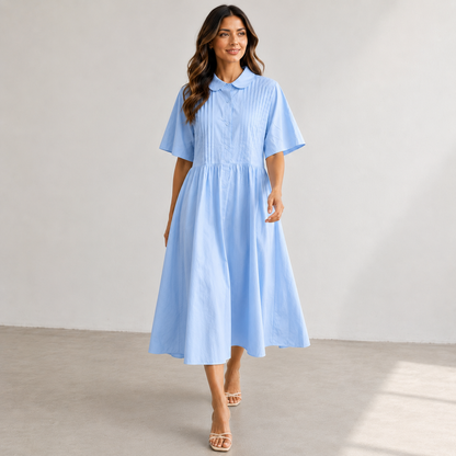 Lysandra — Fluides Baumwollhemdkleid