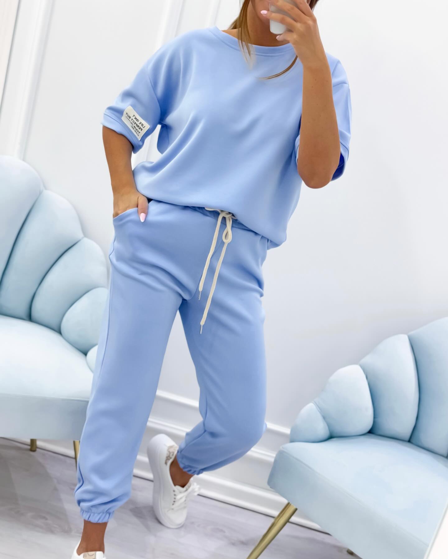 Tessara  —  Damen Relaxed Solid Top & Weite Hose Set