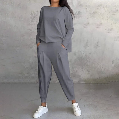 Cotonné — Asymmetrisches Sweatshirt- und Hosen-Set aus Baumwolle