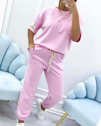 Tessara  —  Damen Relaxed Solid Top & Weite Hose Set