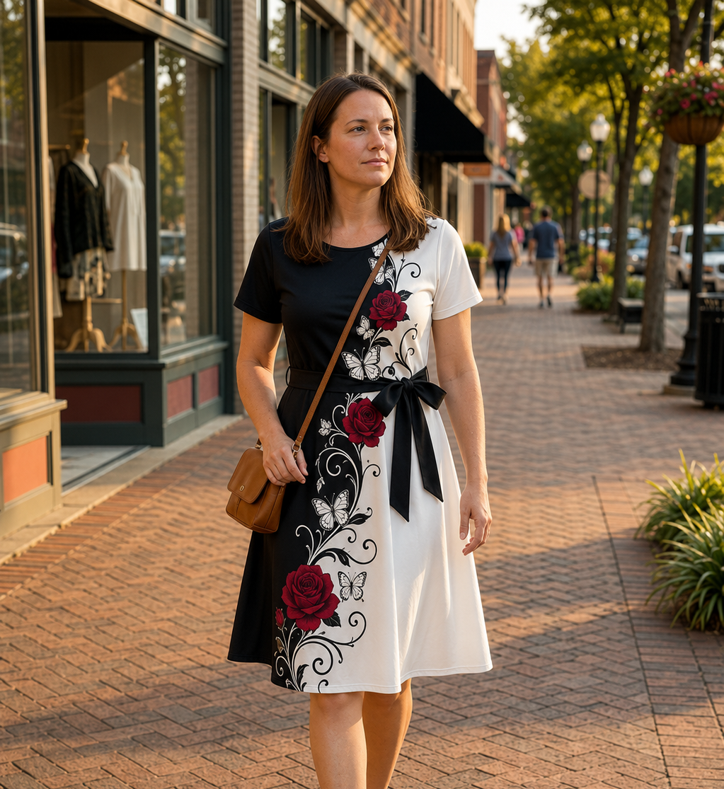 Elaria — Blumendruckkleid