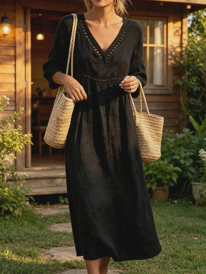 Daisy — Entspanntes Kleid mit Cutout in einfarbig