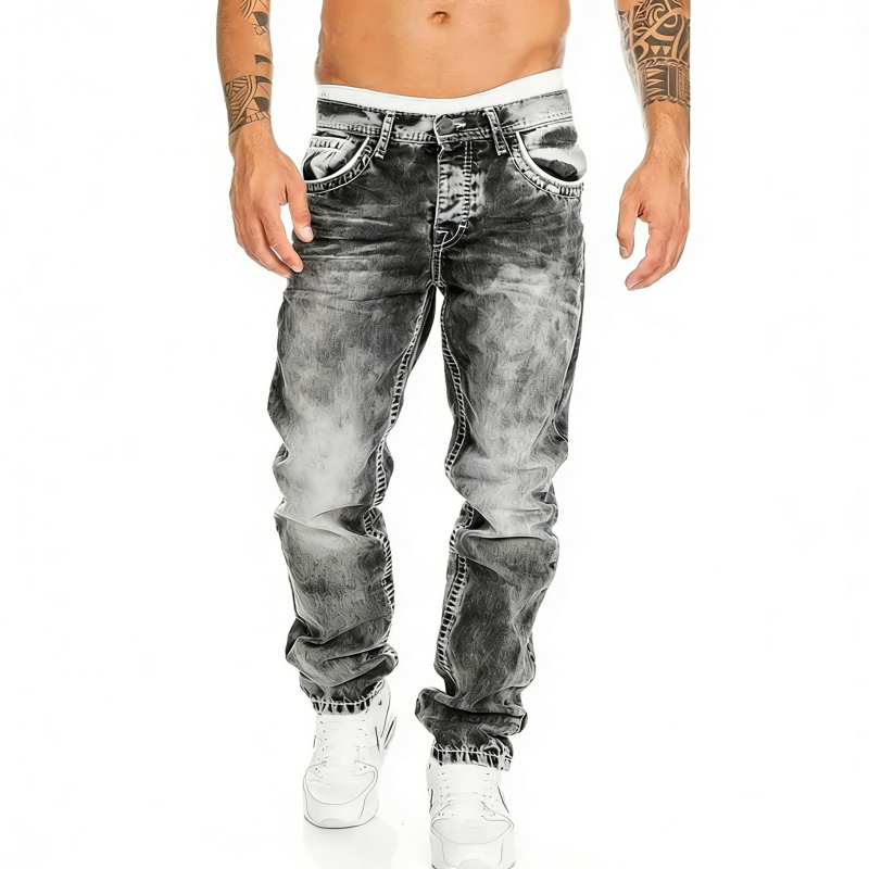Kordell — Vintage-Waschung Straight-Leg Hip-Hop Jeans