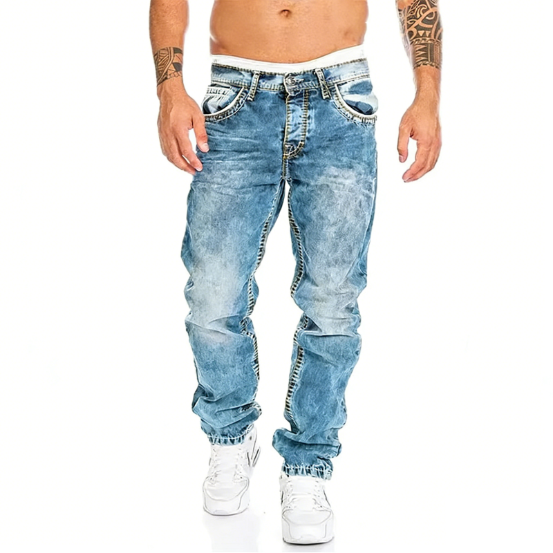 Kordell — Vintage-Waschung Straight-Leg Hip-Hop Jeans