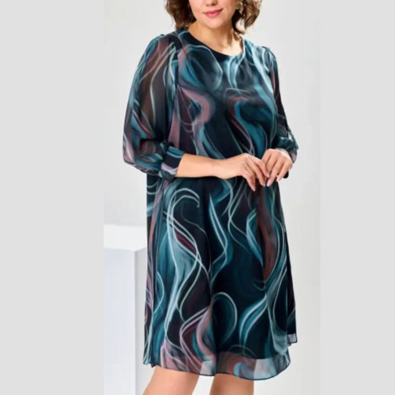 Tessori — Entspanntes Baumwollmischung Midi-Kleid