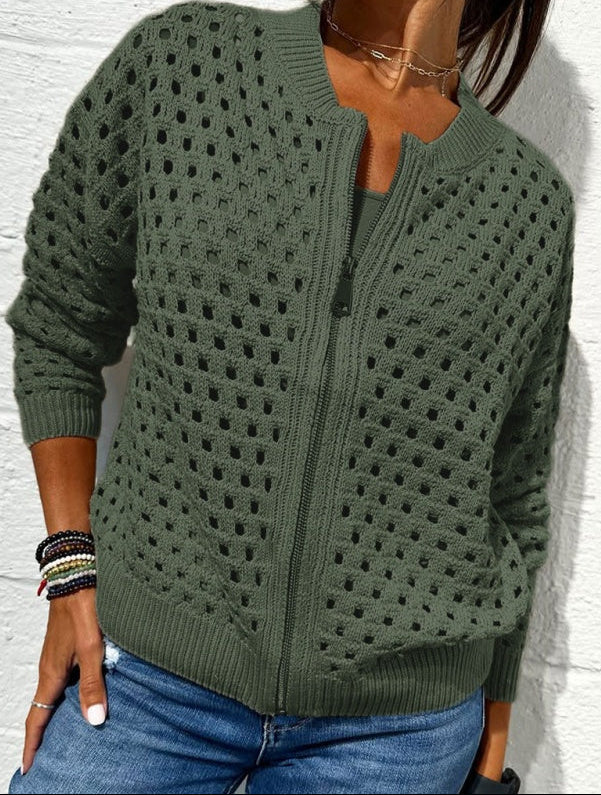 Solmaire — Hohstrick Zip-Up Cardigan