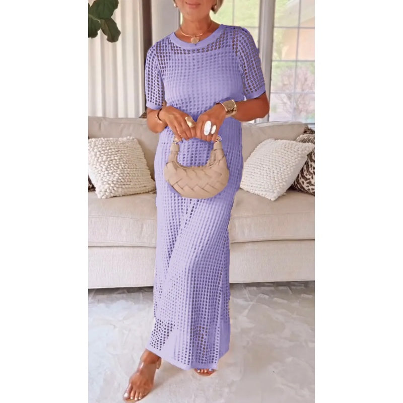 Gloria — Maxikleid mit Raffung und Ausschnitten, Zweiteiliges Set