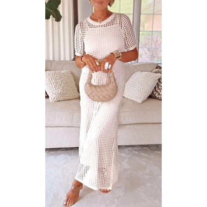 Gloria — Maxikleid mit Raffung und Ausschnitten, Zweiteiliges Set