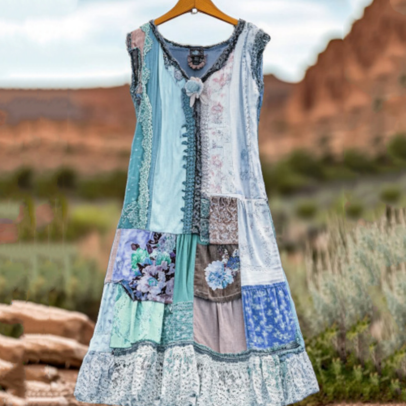 Belle — Vintage Blumenkleid mit V-Ausschnitt