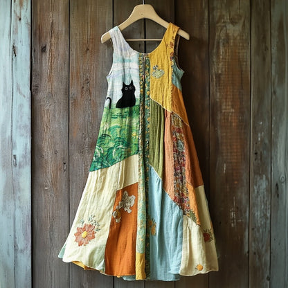 Belle — Vintage Blumenkleid mit V-Ausschnitt