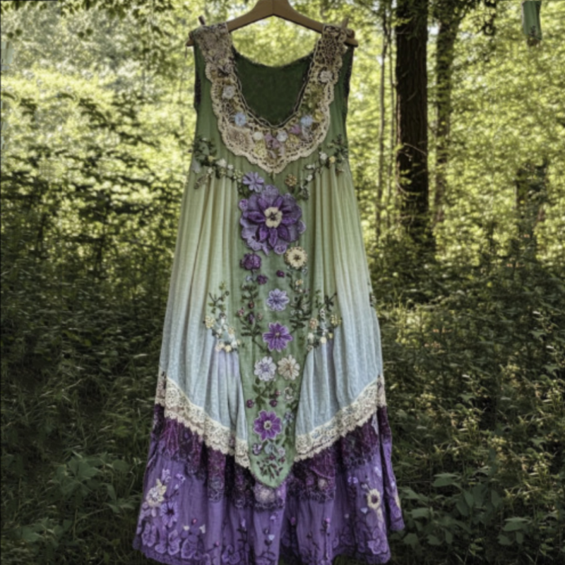 Belle — Vintage Blumenkleid mit V-Ausschnitt