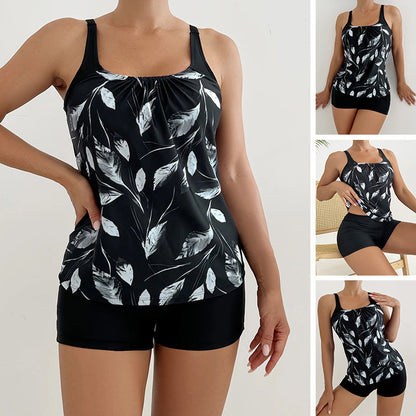 Marbella — Bedruckter Tankini mit Bauchkontrolle-Shorts