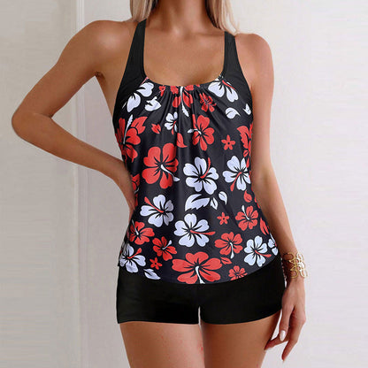 Marbella — Bedruckter Tankini mit Bauchkontrolle-Shorts