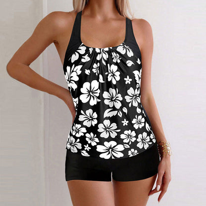 Marbella — Bedruckter Tankini mit Bauchkontrolle-Shorts