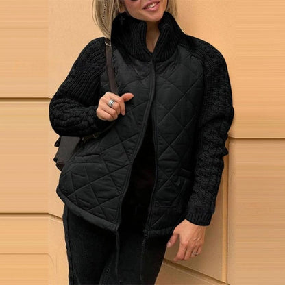 Marolina — Strick-Patchwork-Pufferjacke