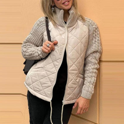 Marolina — Strick-Patchwork-Pufferjacke
