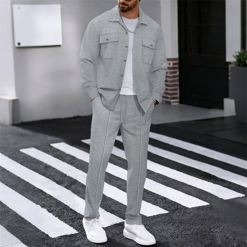 Maison — Waffelstrick Arbeitsjacke & Hosen Set