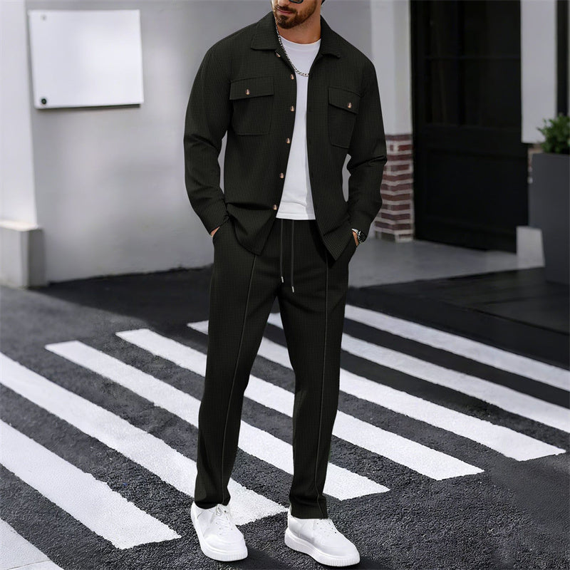 Maison — Waffelstrick Arbeitsjacke & Hosen Set