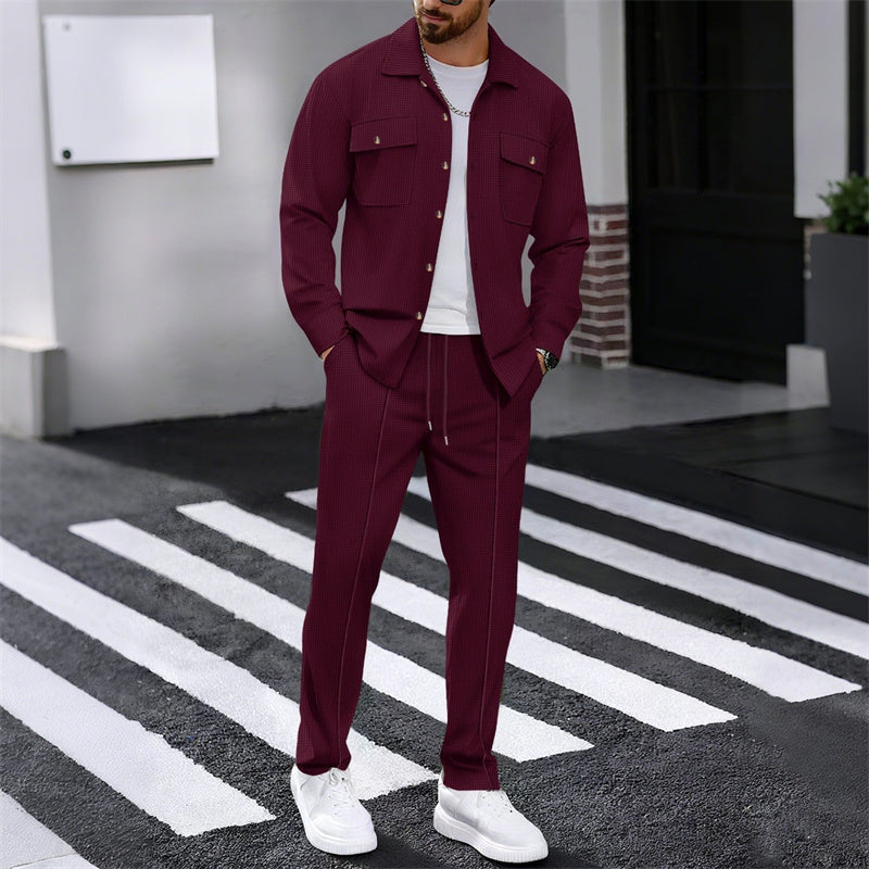 Maison — Waffelstrick Arbeitsjacke & Hosen Set