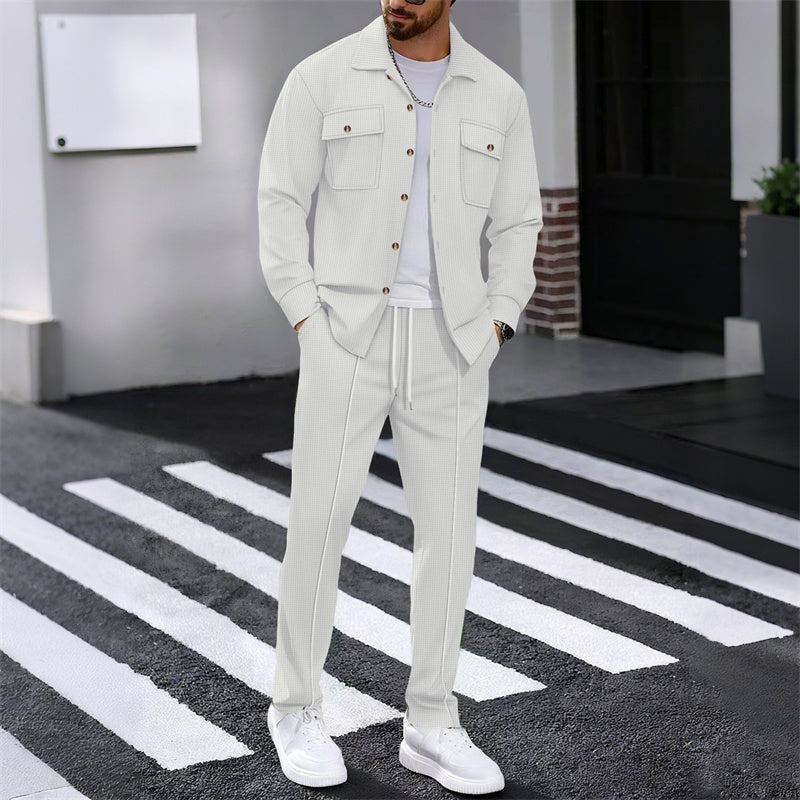 Maison — Waffelstrick Arbeitsjacke & Hosen Set