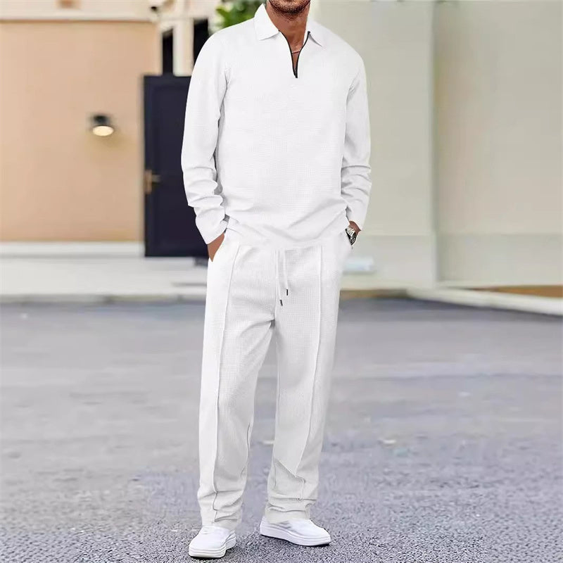 Dravencourt — Strick Sweatshirt mit Reißverschluss & Hose Set