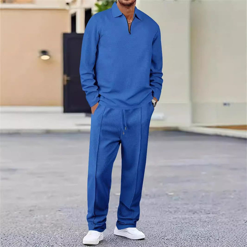 Dravencourt — Strick Sweatshirt mit Reißverschluss & Hose Set