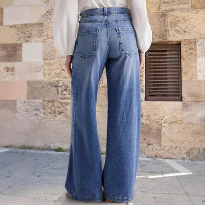 Cassiene — Hochtaillierte Weite-Leg-Jeans