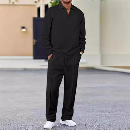 Théoline — Waffelstrick-Sweatshirt & Gerade Geschnittene Hose