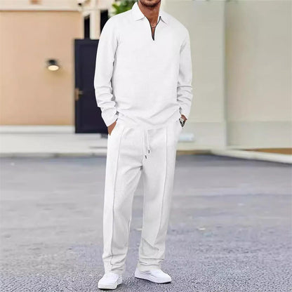Théoline — Waffelstrick-Sweatshirt & Gerade Geschnittene Hose