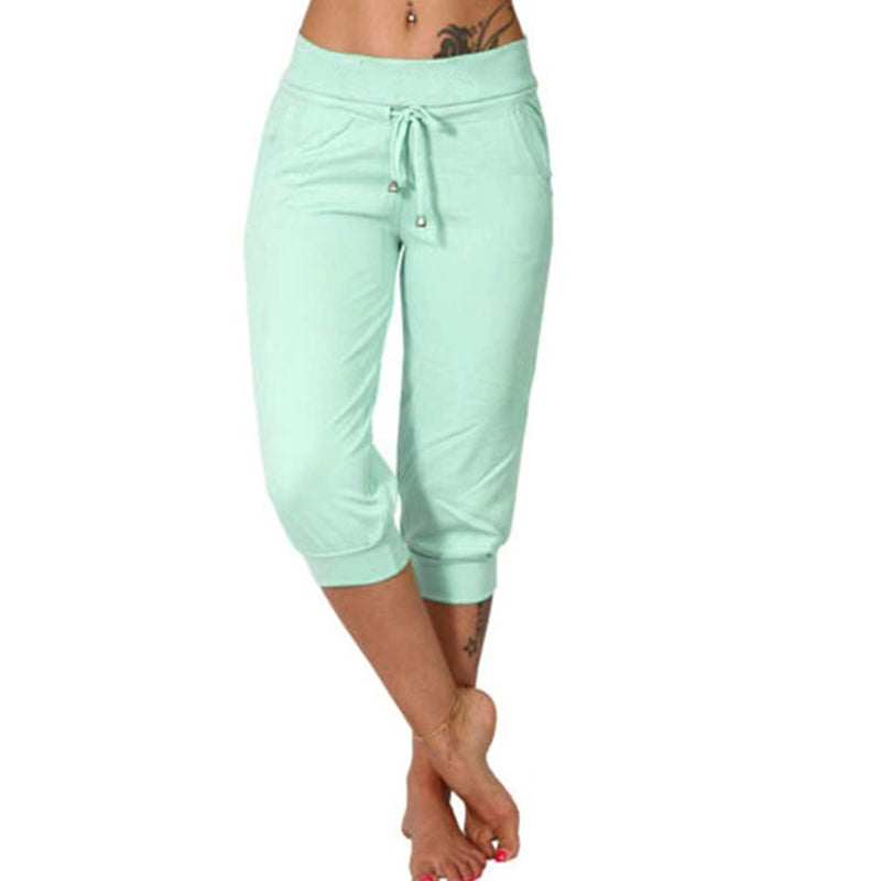 Luvène — Capri Jogger mit Kordelzug und Taschen