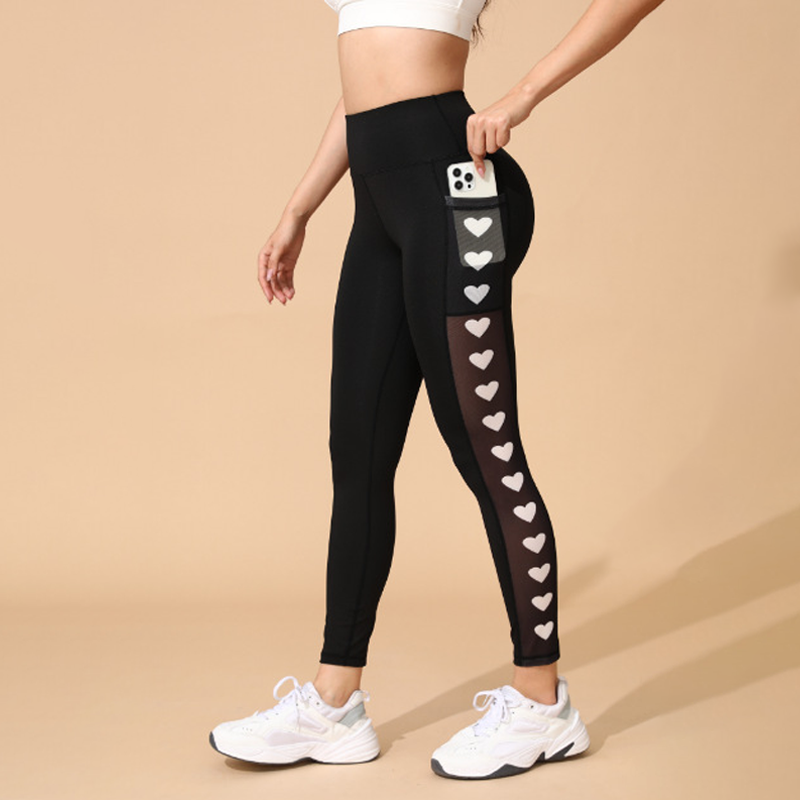 Flexara — Hohe Taille Mesh-Panel Yoga Leggings