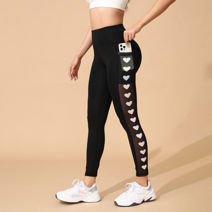 Flexara — Hohe Taille Mesh-Panel Yoga Leggings